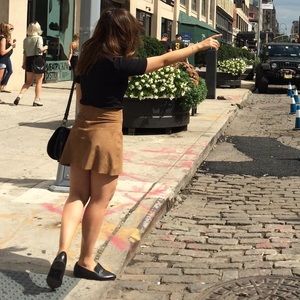 Zara camel color suede mini skirt